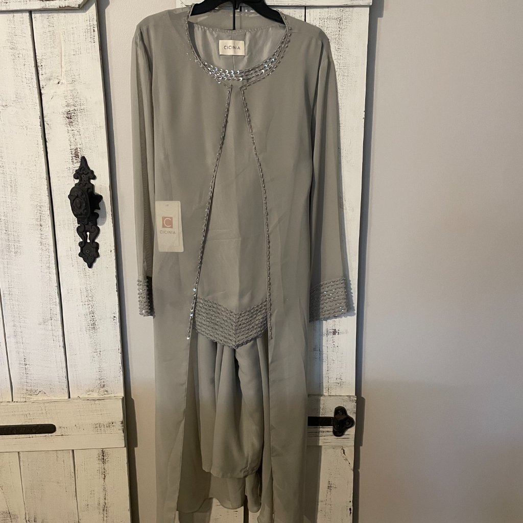 Cicinia 3-Pc. Formal Pants Suit Size 20w-Gray (Nwt) Zjcn103896us Cmob002